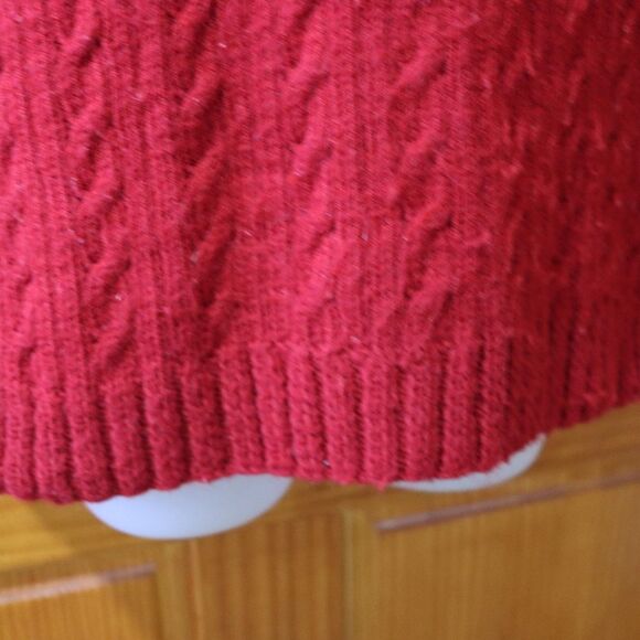 Vintage Red Handmade Vneck Knit Sweater Vest Large - Picture 3 of 7